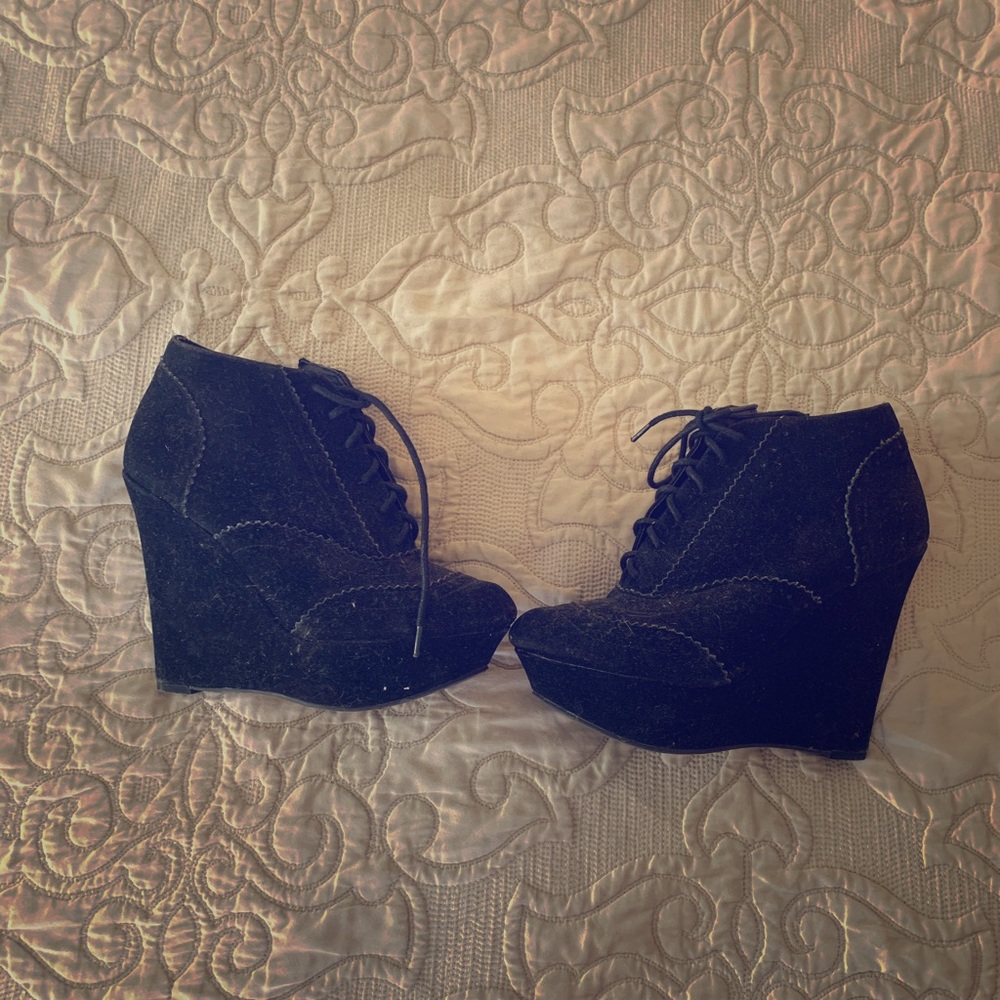 Wedge heel booties